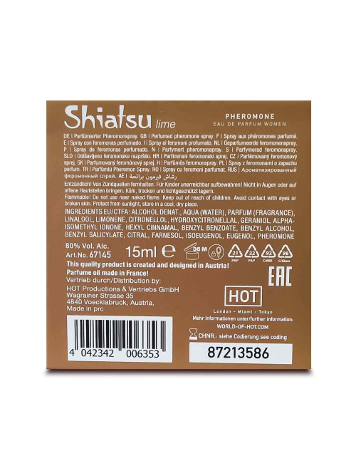 Hot Shiatsu Pheromon Lime - Feromony dla kobiet 15 ml