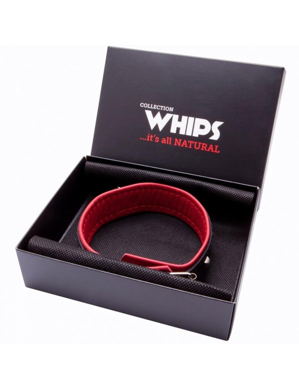Whips Collection Skórzana Obroża Damska z Ćwiekami 38-44 cm