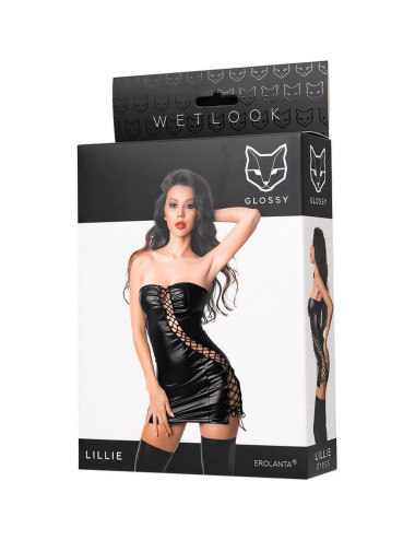 Wetlook dress Lillie - black S