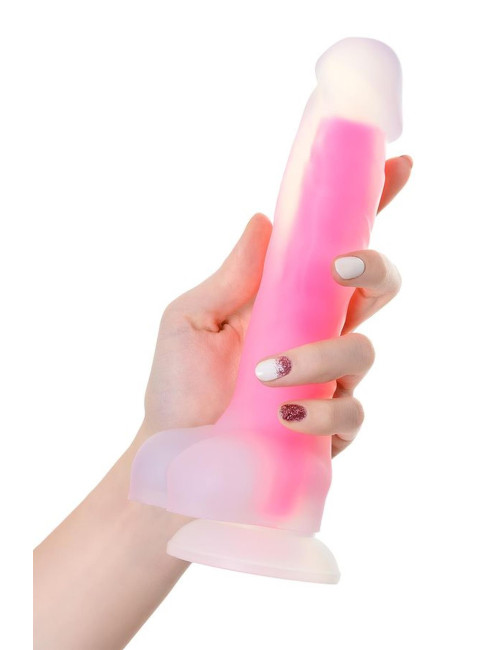 Peter Glow Dildo Żelowy 16,5 cm – Świecący w ciemności, dwuwarstwowy silikon – Zabawki / Dildo / Żelowe
