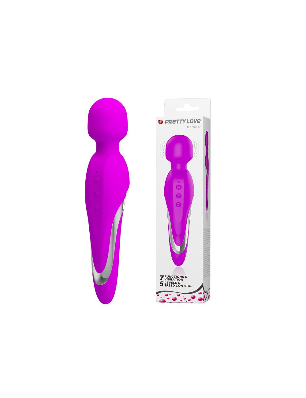 PRETTY LOVE MORTIMER USB - Wibrator 7 Trybów, Masażer Ciała Silikon ABS