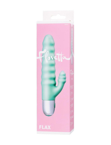 Relief vibrator with clitoral stimulation Flovetta Flax, silicone, mint, 17.5 cm