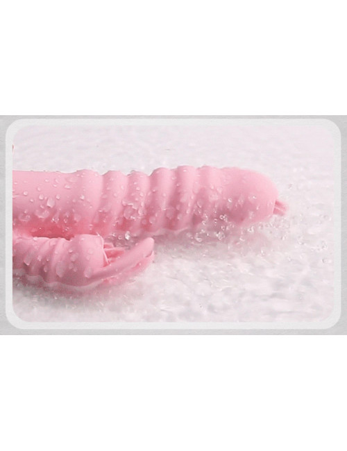 Wibrator Hannah USB Pink – 2 w 1 stymulator łechtaczki i pochwy, silikonowy, wodoodporny, 20 funkcji