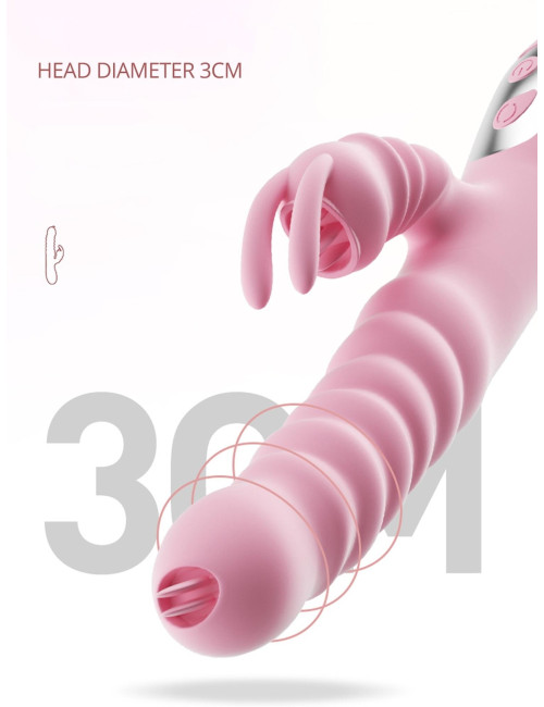 Wibrator Hannah USB Pink – 2 w 1 stymulator łechtaczki i pochwy, silikonowy, wodoodporny, 20 funkcji