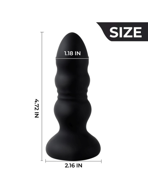 Lighting analny plug wibrujący - 9 wibracji, 9 pchnięć, silikon ABS Zabawki analne
