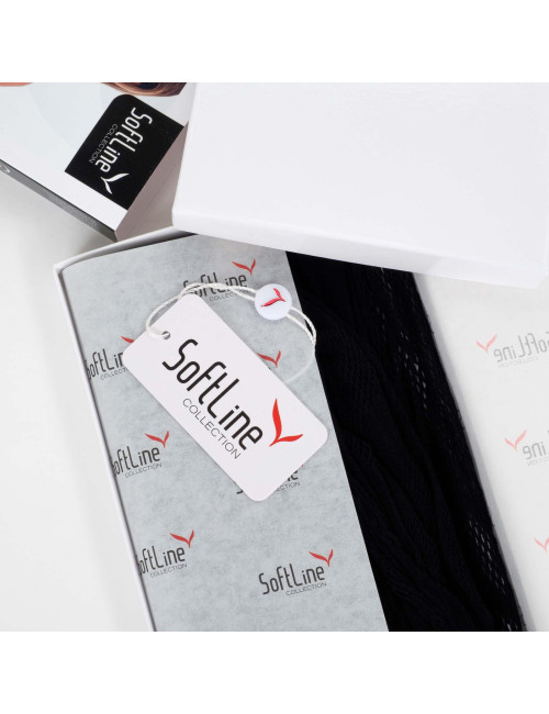 Softline Collection Producenci 11031 Zestaw: biustonosz, stringi i uprząż z paskami do pończoch, czarny, rozmiar L