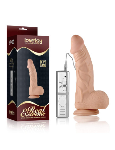 9 Real Extreme Vibrating Dildo Flesh – Realistyczny Wibrator 6,5 cala, PVC, bez ftalanów