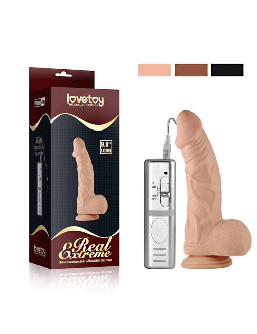 9 Real Extreme Vibrating Dildo Flesh – Realistyczny Wibrator 6,5 cala, PVC, bez ftalanów