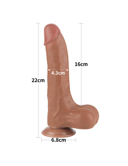 Lovetoy Realistyczne Dildo 8.5" z Dwuwarstwową Skórą i Przyssawką