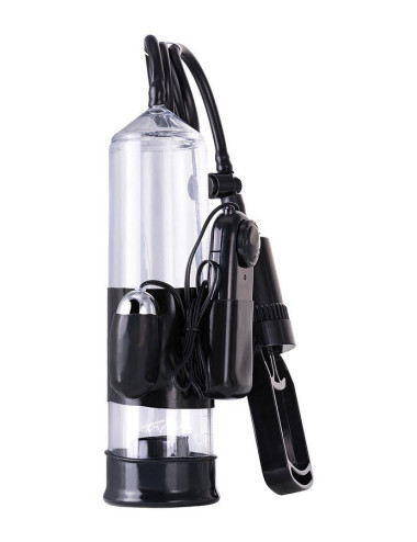A-TOYS, Penis Pump Coal, with vibro, PVC, Transparent, 22,8 cm