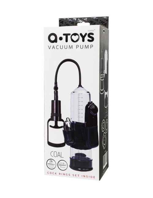 A-Toys Pompka do Penisa Coal z Wibracją Transparentna 22,8 cm