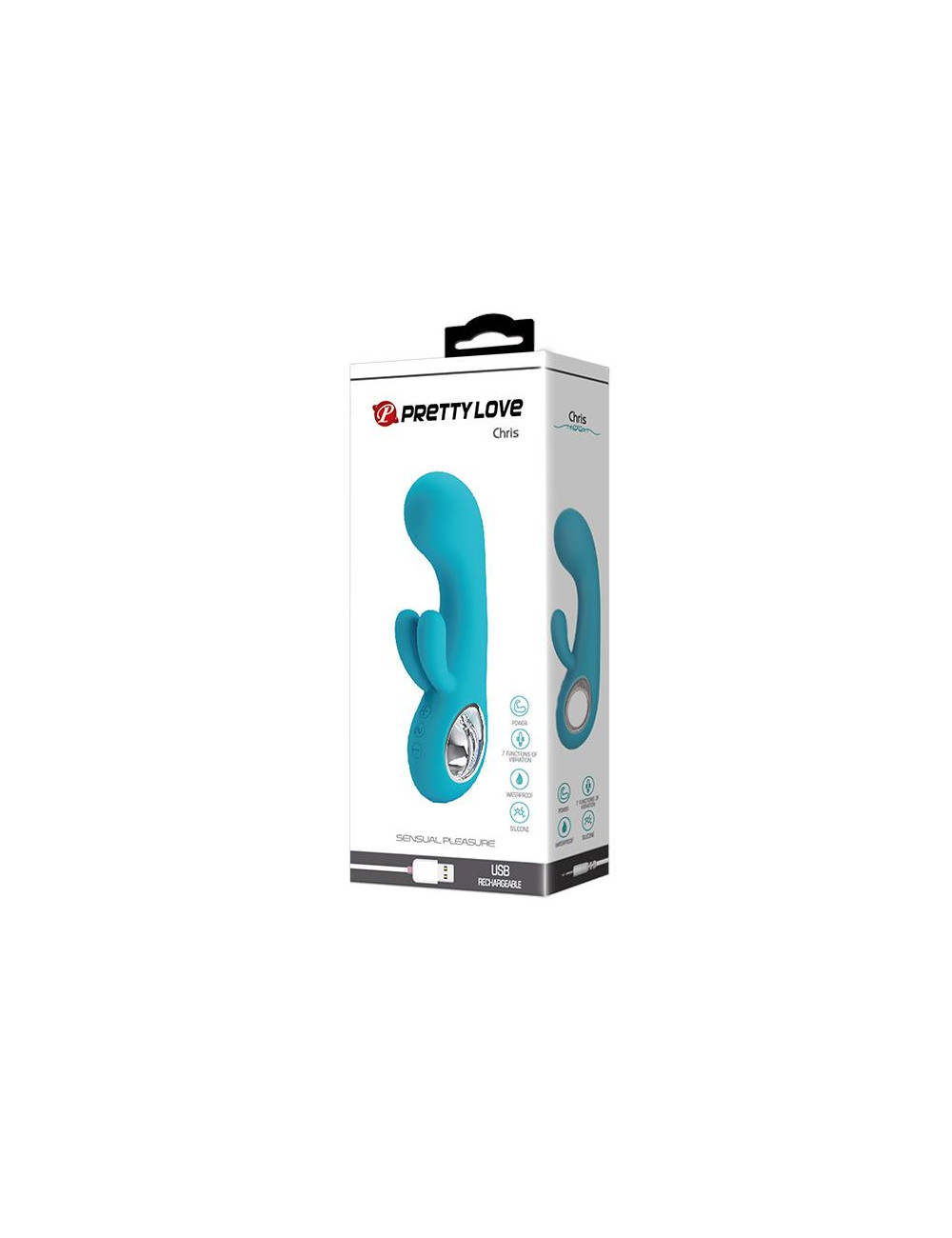 PRETTY LOVE Chris USB 7 – Wibrator Króliczek, 7 Ustawień, Silikon Medyczny, Wodoodporny