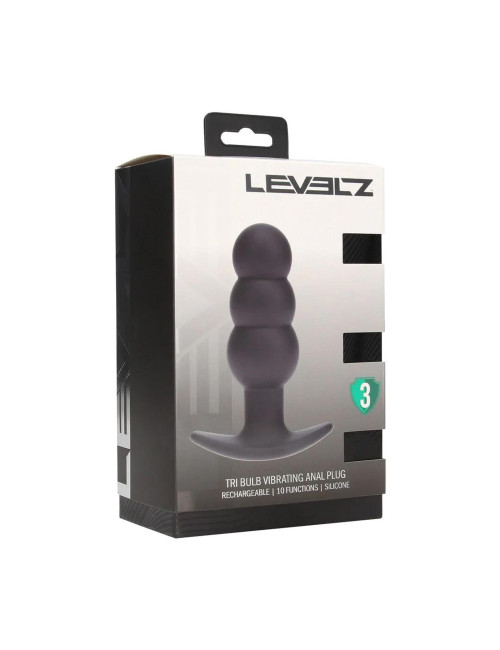 Tri Bulb Plug Analny Wibrujący Silikonowy Czarny