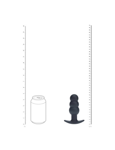 Tri Bulb Vibrating Silicone Anal Plug - Black