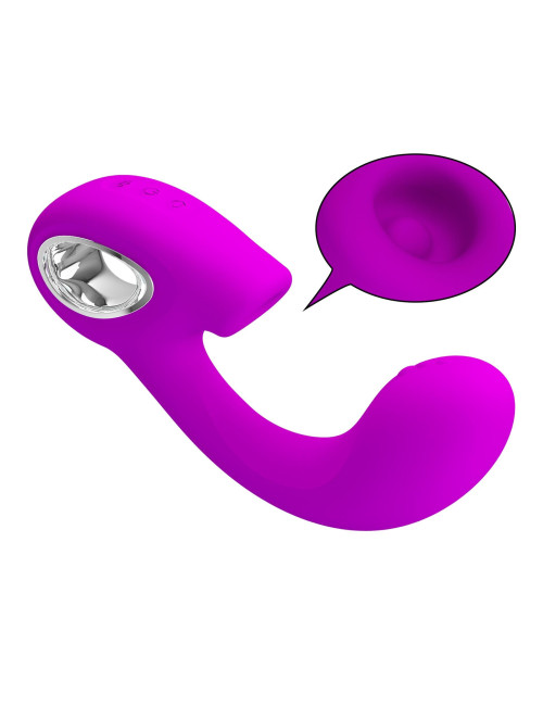 SIBEL - Masażer podwójnej stymulacji: wibrator i stymulator - 10 funkcji wibracji i 10 funkcji stukania