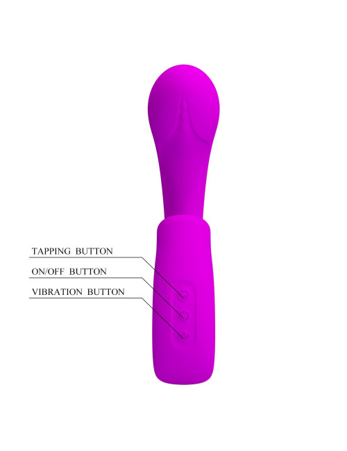 SIBEL - Masażer podwójnej stymulacji: wibrator i stymulator - 10 funkcji wibracji i 10 funkcji stukania