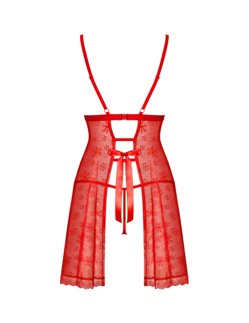 Obsessive Claussica Mikołajki Zestaw Babydoll i Stringów XL/2XL
