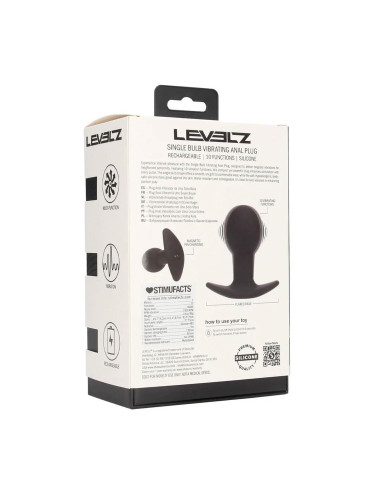 Single Bulb Vibrating Silicone Anal Plug - Black