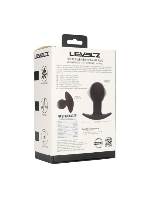 Plug analny wibrujący silikonowy – Single Bulb, czarny