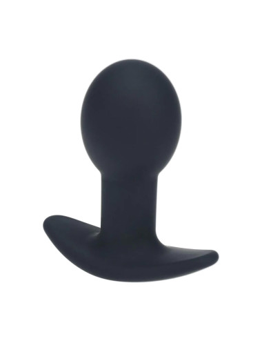 Single Bulb Vibrating Silicone Anal Plug - Black