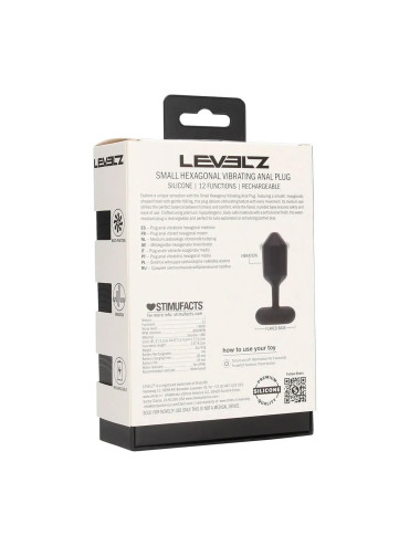 Hexagonal Vibrating Silicone Anal Plug - S - Black