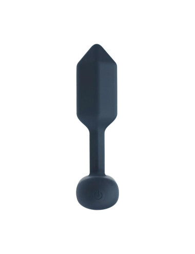 Hexagonal Vibrating Silicone Anal Plug - S - Black