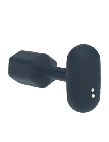 Hexagonal Vibrating Silicone Anal Plug - S - Black
