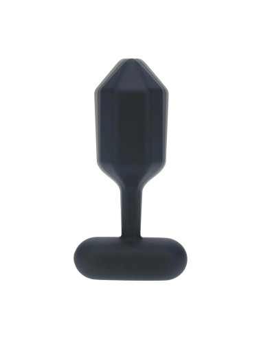 Hexagonal Vibrating Silicone Anal Plug - S - Black