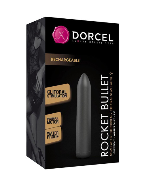 Rocket Bullet Noir - Wibrator klasyczny, mini 9 cm, wodoodporny, dyskretny, Dorcel