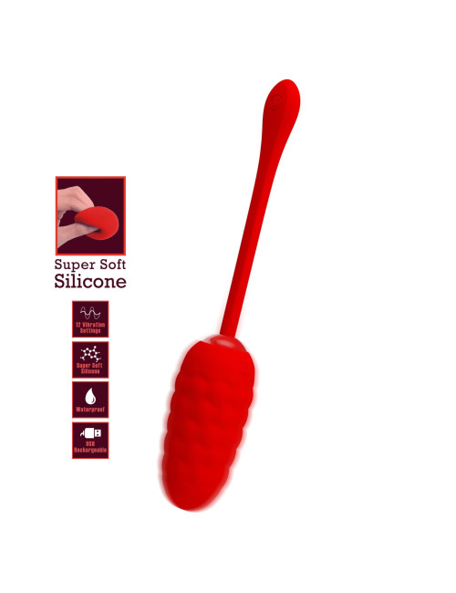 PRETTY LOVE Marina Egg Red - Bezprzewodowe Jajko Wibracyjne z 12 funkcji wibracji