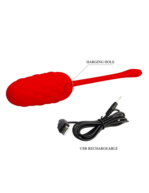 PRETTY LOVE Marina Egg Red - Bezprzewodowe Jajko Wibracyjne z 12 funkcji wibracji