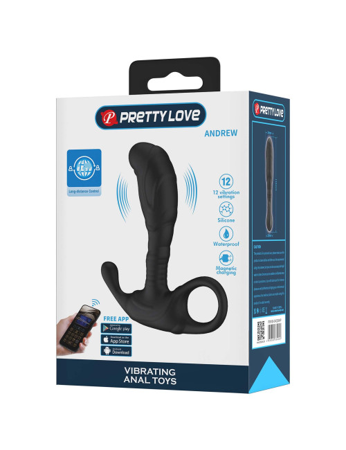 Pretty Love Andrew - App-Controlled Anal Plug - Masażer Prostaty - Zabawki Analne, 12 Trybów Wibracji