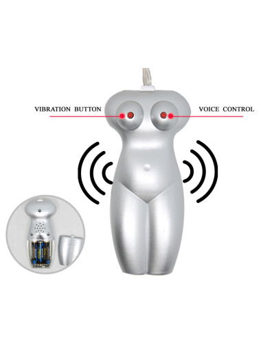 BAILE - Masturbator toy, TPR, double vibrating egg with voice, 3AAA batteries