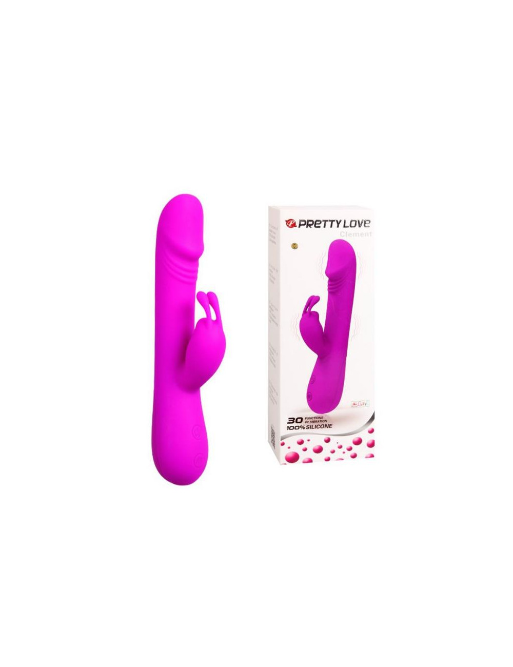 PRETTY LOVE Clement – Wibrator króliczek silikonowy, 30 funkcji, 21 cm