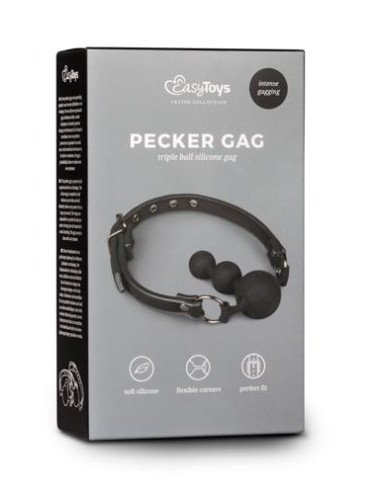 Knebel Ball Gag z silikonowymi koralikami – BDSM Zabawki, Regulowany pasek, Bezpieczny dla ciała