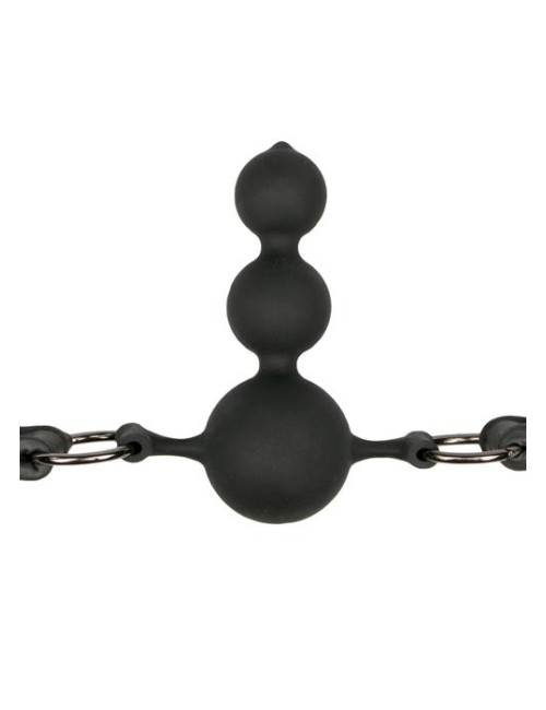 Knebel Ball Gag z silikonowymi koralikami – BDSM Zabawki, Regulowany pasek, Bezpieczny dla ciała