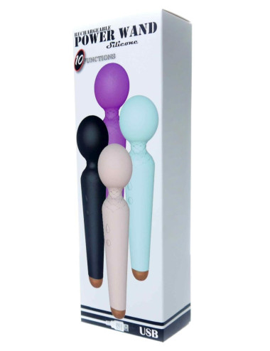 Stymulator-Rechargeable Power Wand USB 10 Functions - Black