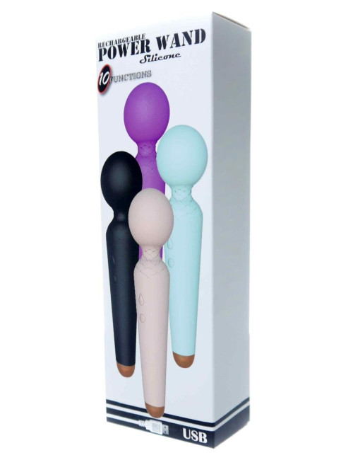 Stymulator Wand USB Power Wand - 10 Funkcji, Wodoodporny, Masażer/Wibrator, Silikon/ABS