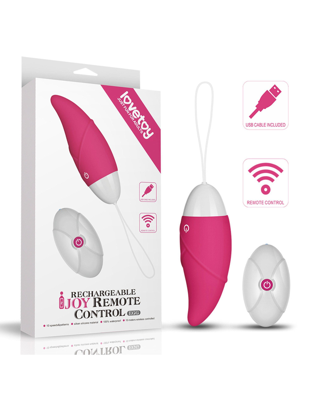 IJOY Jajko bezprzewodowe wibrujące Pink Pilot zdalny, 10 wzorów fal i pulsów, silikon wodoodporny