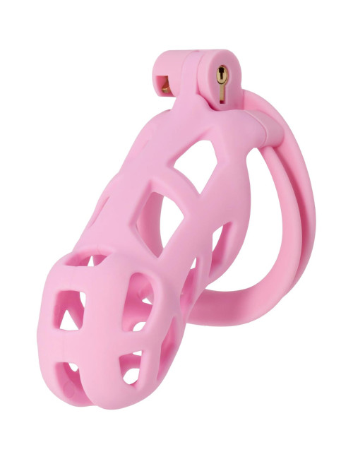 Zabawki BDSM – Pas Cnoty, Penis Plugi ABS, Różowy, Kontrola Ereksji, 4 Rozmiary Pierścieni