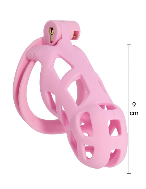 Zabawki BDSM – Pas Cnoty, Penis Plugi ABS, Różowy, Kontrola Ereksji, 4 Rozmiary Pierścieni