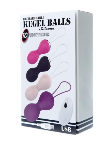 Kulki-Vibrating Silicone Kegel Balls USB 10 Function / Remote control -Black