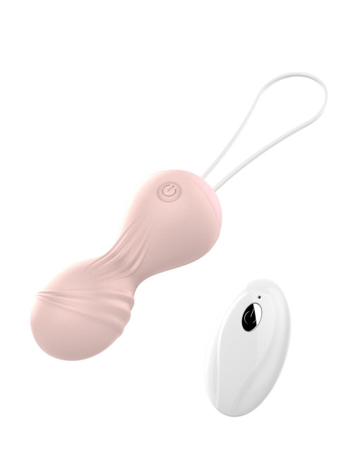 Kulki Kegel Gejszy Silikonowe z Wibracją USB 10 Trybów z Pilotem Flesh