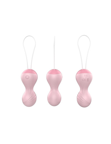 Kulki-Vibrating Silicone Kegel Balls USB 10 Function / Remote control -Flesh