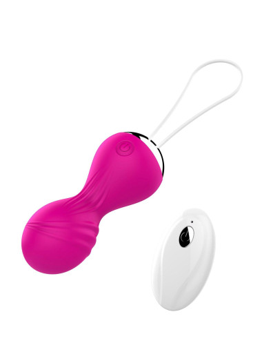 Kulki-Vibrating Silicone Kegel Balls USB 10 Function / Remote control -Pink
