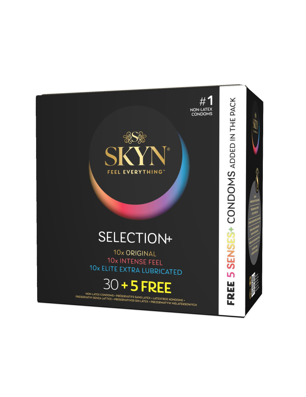 Skyn Feel Everything Selection+ - prezerwatywy bez lateksu stymulujące Afrodyzjaki 35 szt.