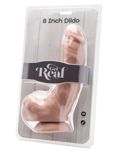Dildo 8 inch with Balls Light skin tone