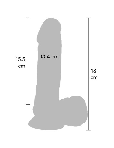 Dildo 7in. with Balls Vibrator Light skin tone