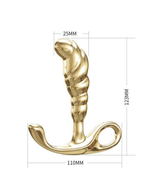 Pretty Love Jack Metal Prostate Massager - masażer prostaty, zabawki analne, cynkowy stop, złocona powierzchnia