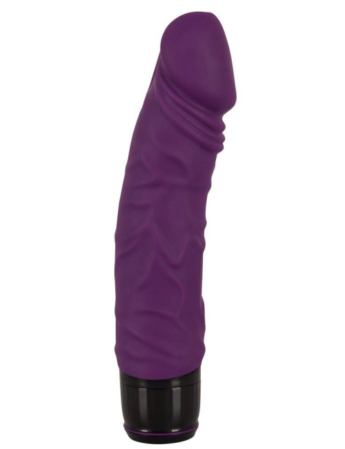 Vibra Lotus – Fioletowy wibrator z cyber-skóry 20 cm